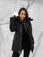 Bumnester Quilted Coat, Women's Black Coats