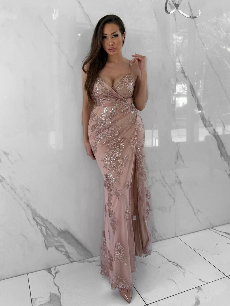 Feminine Energy Dress, Women's Rose Gold Dresses