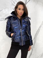 Woody Bomber Quilted Coat, Women's Blue Coats